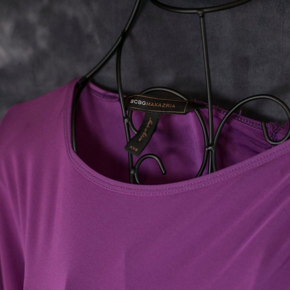 bcbg max azria purple one shoulder dress XXS - Picture 6 of 6